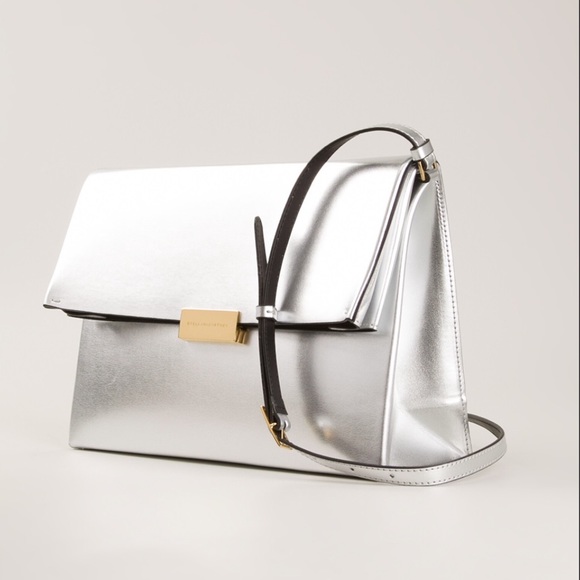 Stella McCartney Handbags - Stella McCartney Beckett Metallic Silver Bag