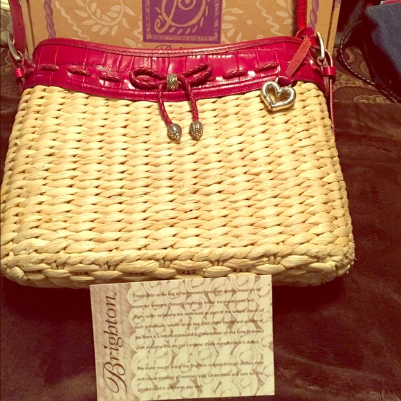 Brighton Red and Straw Bag