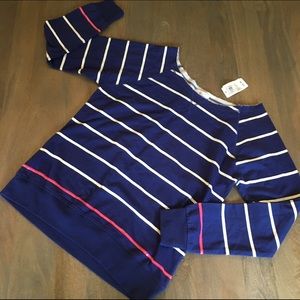 Stipe pullover with sparkle sequins detail