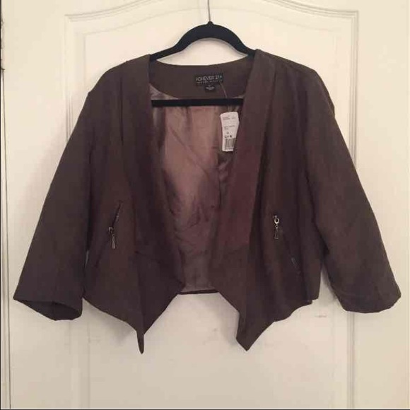Faux suede brown jacket