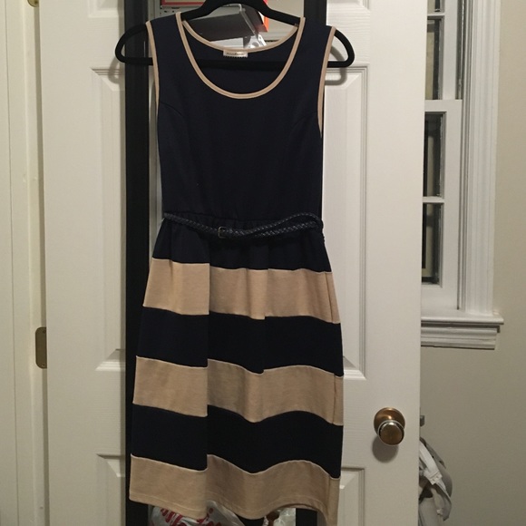 Monteau Dresses & Skirts - MONTEAU | Fit and Flare Striped Dress