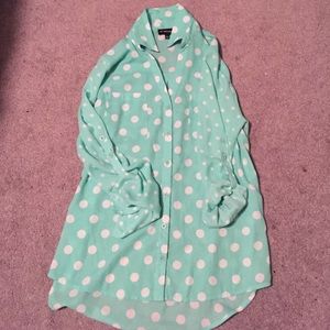 My Michelle polka dot buttoned down shirt