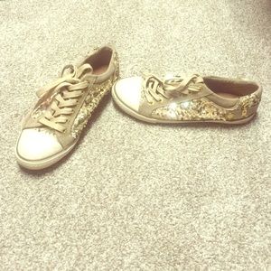 Aldo gold shoes