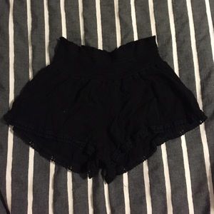 Black flowy shorts with cute trim