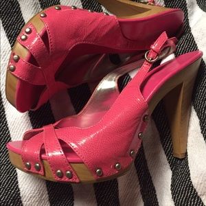 Hot pink Charlotte Russe high heels.