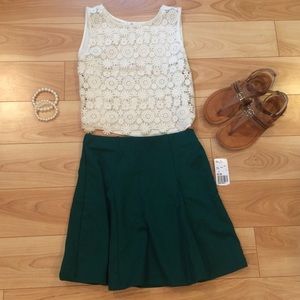 Forever 21 Green Skater Skirt