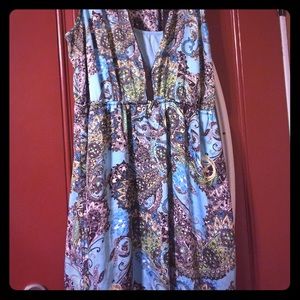 Teal & Brown tank dress