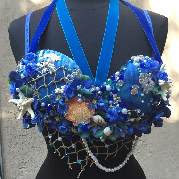 ⚠️SOLD⚠️Blue mermaid rave bra