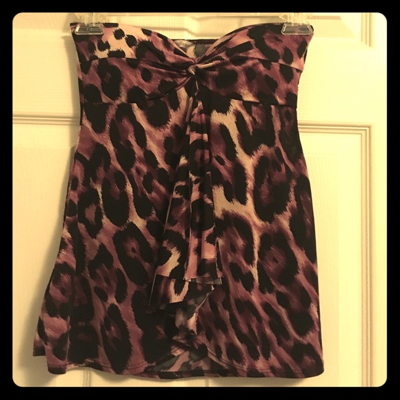 Charlotte Russe Tops - 💓Charlotte Russe strapless purple cheetah top