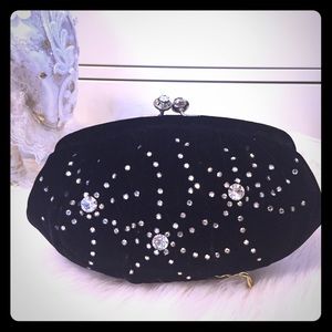 Vintage Velvet Clutch with Stones