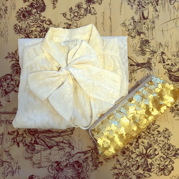 Forever 21 Blouse with Bow - Picture 1 of 3