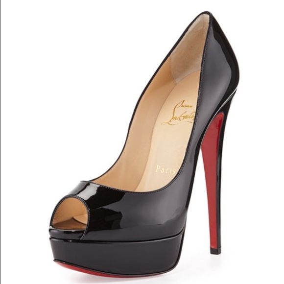 Christian Louboutin Lady Peep 150 Black Patent
