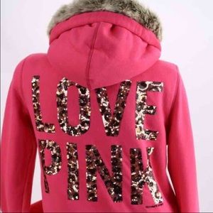 VS PINK FUR-LINED JACKET