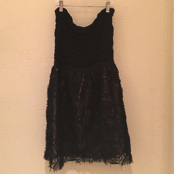 eight sixty black strapless mini dress. - Picture 1 of 4