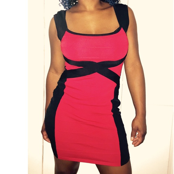 Sold sold Black and red bandage dress