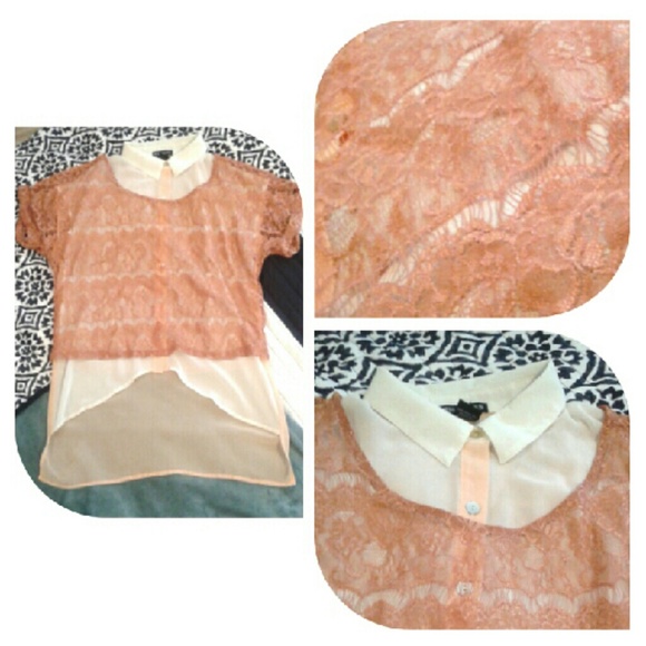 Button down shirt and lace over shirt