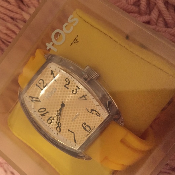 tocs yellow silicon watch
