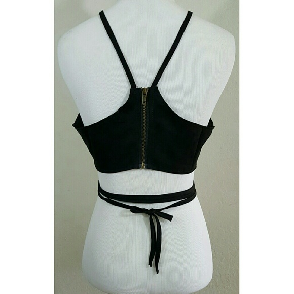 LAST L Boho Faux Suede Crop Top - Picture 3 of 3