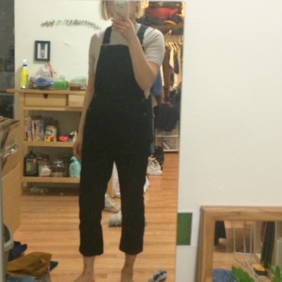 Madewell XS true black denim overalls