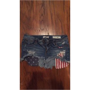 American flag jean shorts