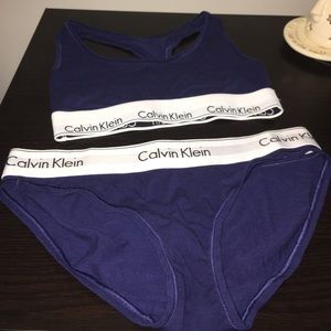 Calvin Klein navy blue underwear set