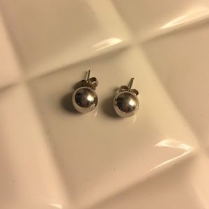 Silver ball earrings