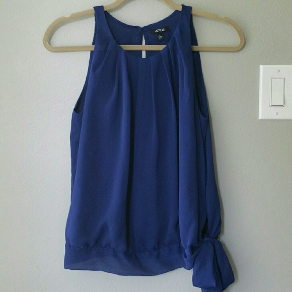 Breezy Indigo blouse with a side self-tie