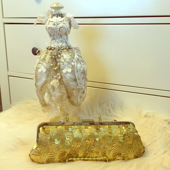 Gold Sequin Clutch