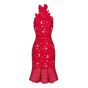Gorgeous red crochet halter dress