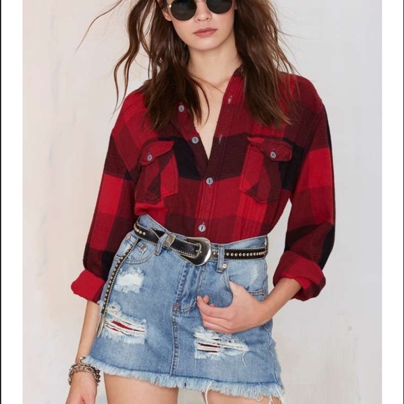 Nasty Gal Dresses & Skirts - Glamorous So Wrecked Denim Skirt - Medium Wash