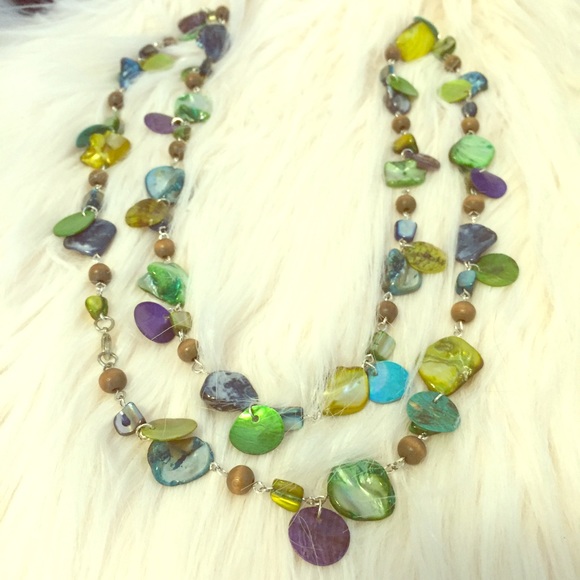 Long Semi-Precious Natural Stone Necklace