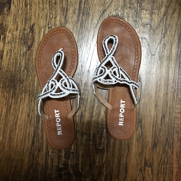 White beaded sandals