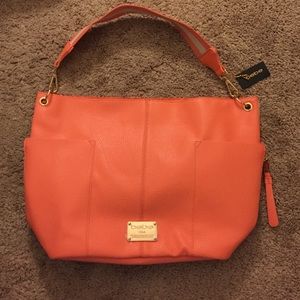 Just in time for summer bright peach BEBE Tote
