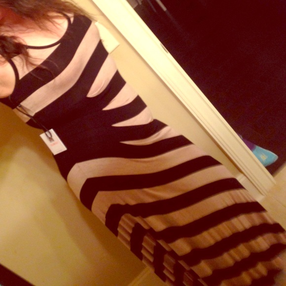 Striped Calvin Klein maxi dress