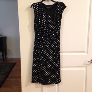 NWOT Black dress white poka dots