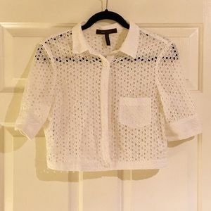 BCBG White Lace Cape Sz M