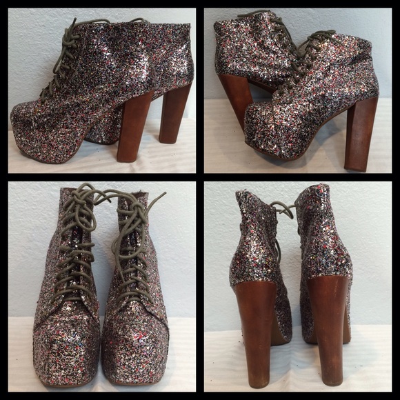 2x HP: JEFFREY CAMPBELL Lita Sparkle Booties 7M - Picture 3 of 4