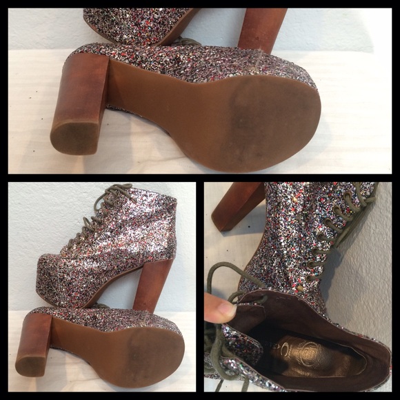 2x HP: JEFFREY CAMPBELL Lita Sparkle Booties 7M - Picture 4 of 4