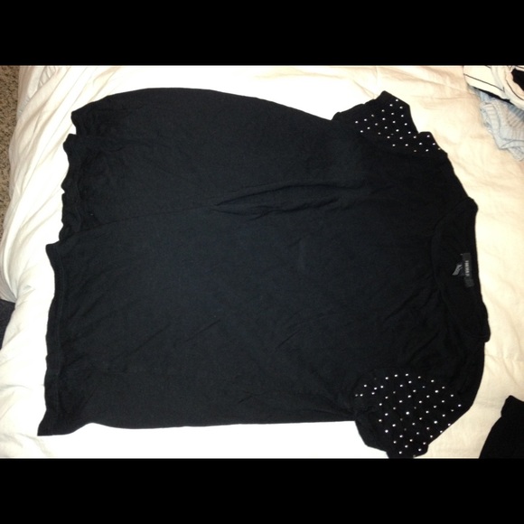 Black shirt with studded sleeves