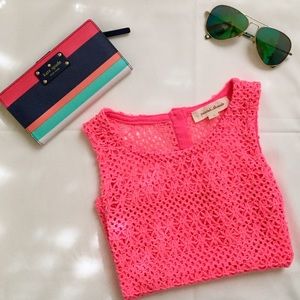 Painted Threads Hot Pink Crop Top