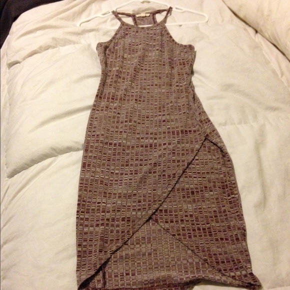 Burgundy halter type dress