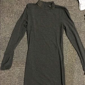 gray mockneck dress