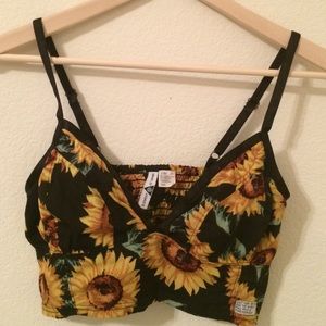 Element x Jac Vanek Sunflower print bra top