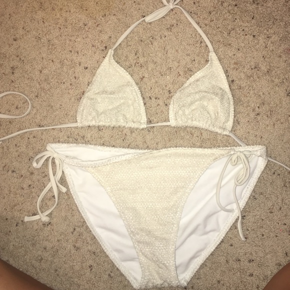 Cream crochet swimsuit