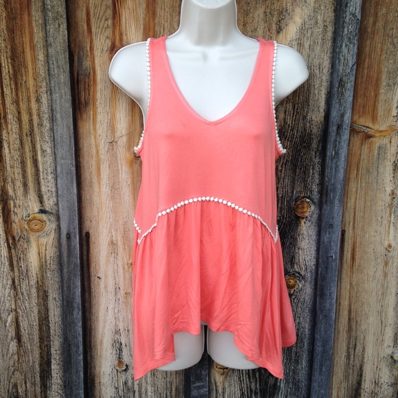 NWT Coral Loose Peplum Top Size S - Picture 3 of 4