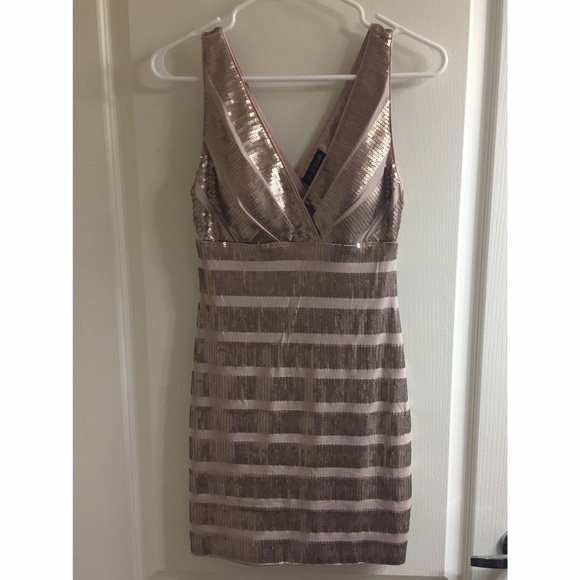 Blush and Gold sequin dress