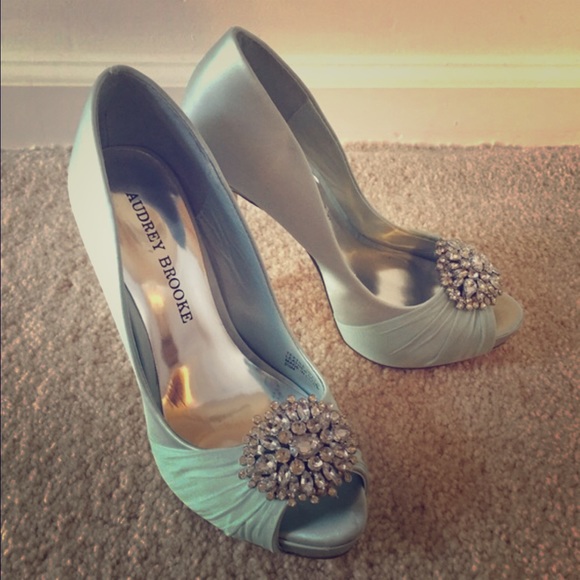Mint Rhinestone Bridal Heels