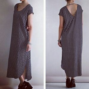 Navy maxi shift dress