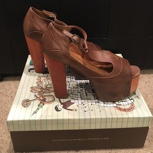 Jeffrey Campbell Brown Foxy Platforms