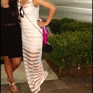 White striped racer back maxi